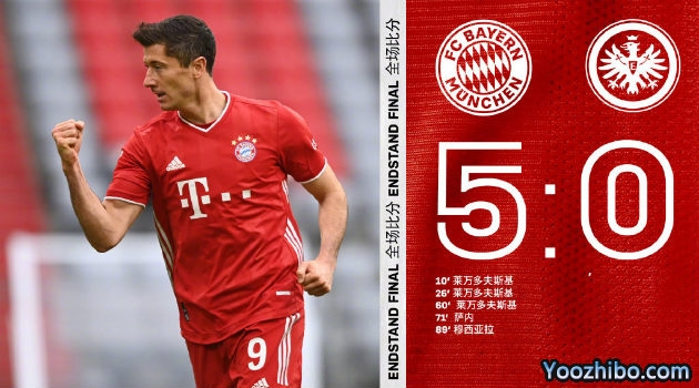 <a href=/football/bayern/ target=_blank class=infotextkey>拜仁</a>慕尼黑5-0法兰克福